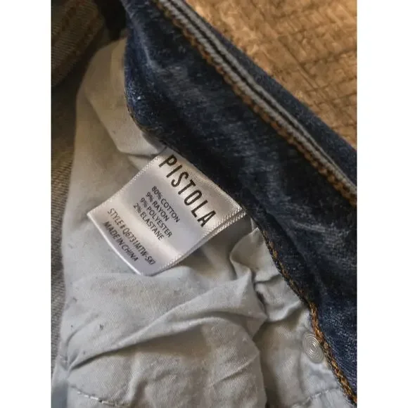 Pistola Lanissa Skinny Distressed Mid Rise Blue Jean Womens Size 27 Stretch - Picture 3 of 4